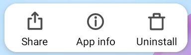 The App info option when long tapping on an Android application